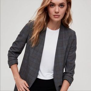 Aritzia plaid power blazer